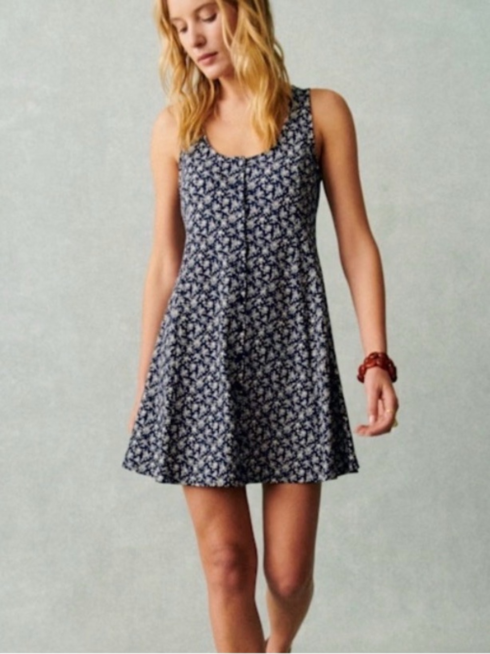 Sezane Leo Dress Black and White Floral Mini Dress